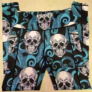 Octopus skull leggings. Full length.